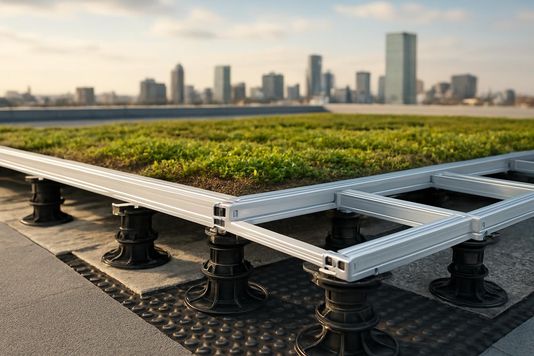 Каркасная система Green Cube на алюминиевых лагах: применение и преимущества для эксплуатируемых крыш